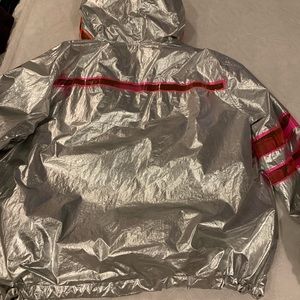 Designer Silver Windbreaker Hoodie
